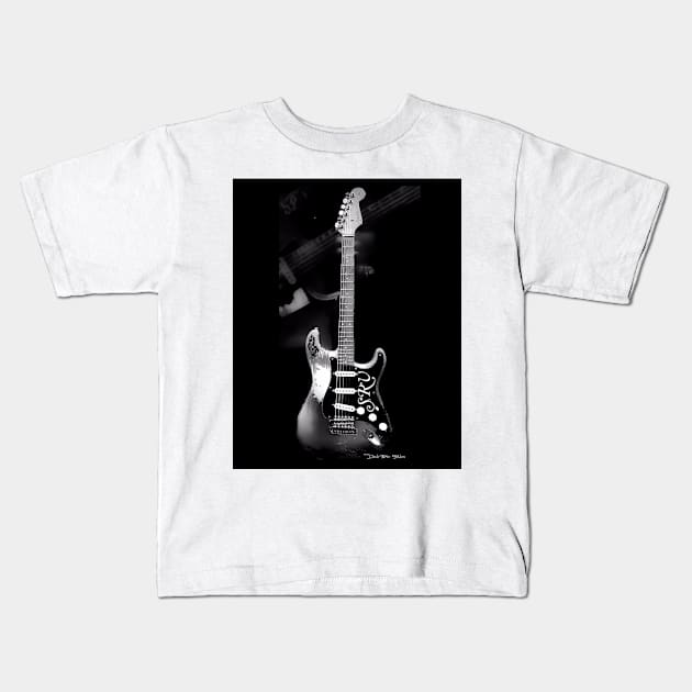 SRV - Number One - Black and White Kids T-Shirt by davidbstudios